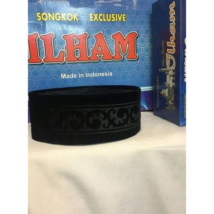 peci hitam nasional motif laser