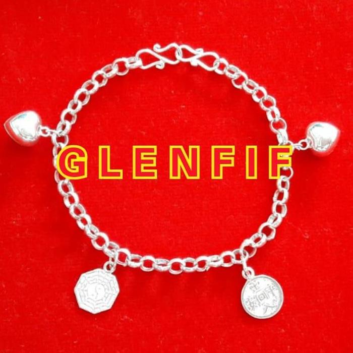 Ready Stok GLENFIF Gelang Kaki Perak Anak Bayi Balita model PAKKUA KERINCING LOVE