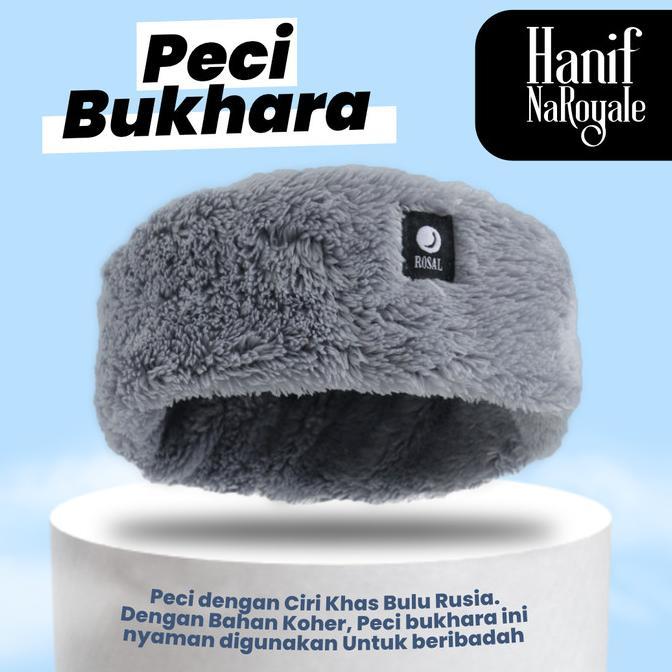 Peci Bukhara Rosal - Songkok Pria Muslim Bulu Rusia Rosalhat