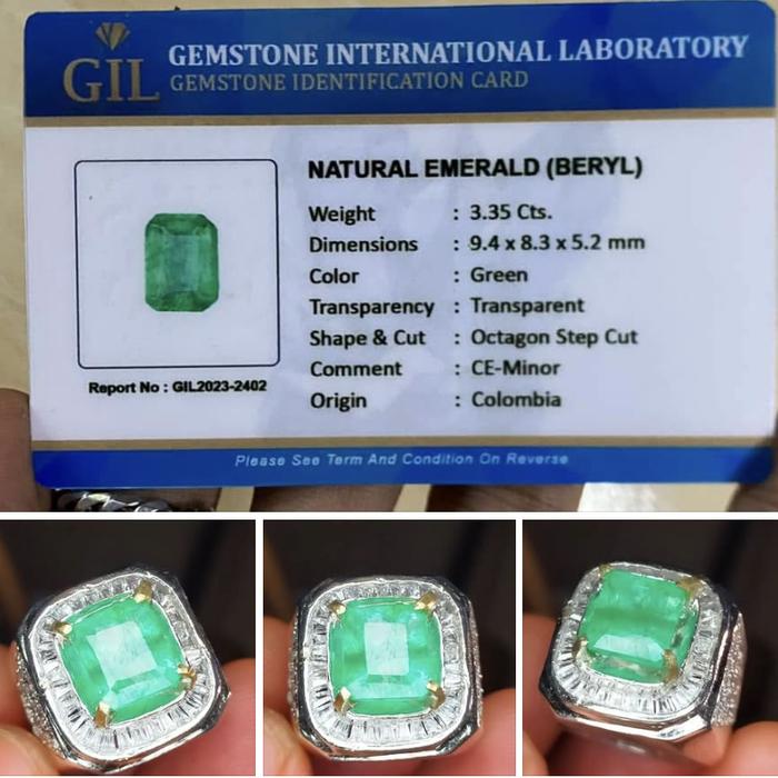 Cincin Zamrud Colombia Perak Teper Memo