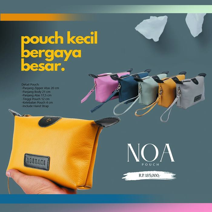 ABEKANI LEATHER Pouch Kulit Wanita Asli NOA Pouch Material Kulit Sapi Dimensi 20 cm x 21 cm x 17,5 c