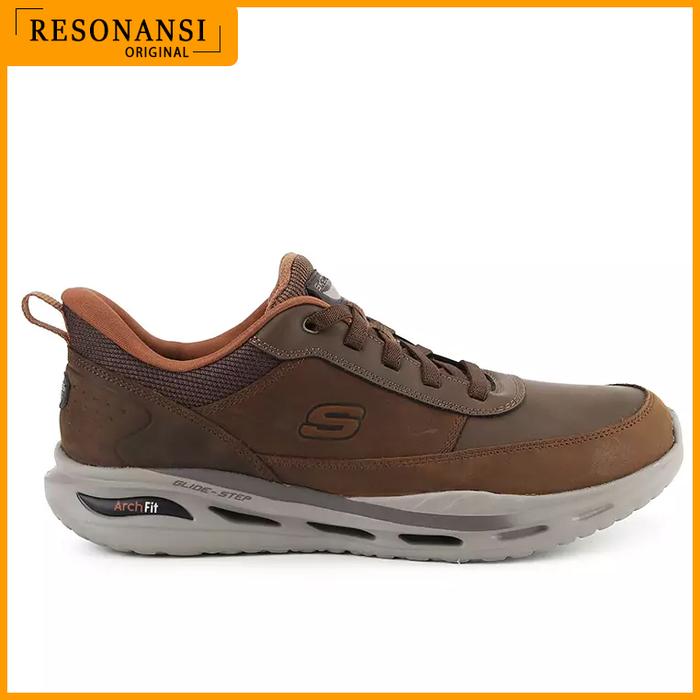 SEPATU PRIA TERBARU SKECHERS ORIGINAL SNEAKERS ARCH FIT ORVAN COKLAT EMPUK (2)