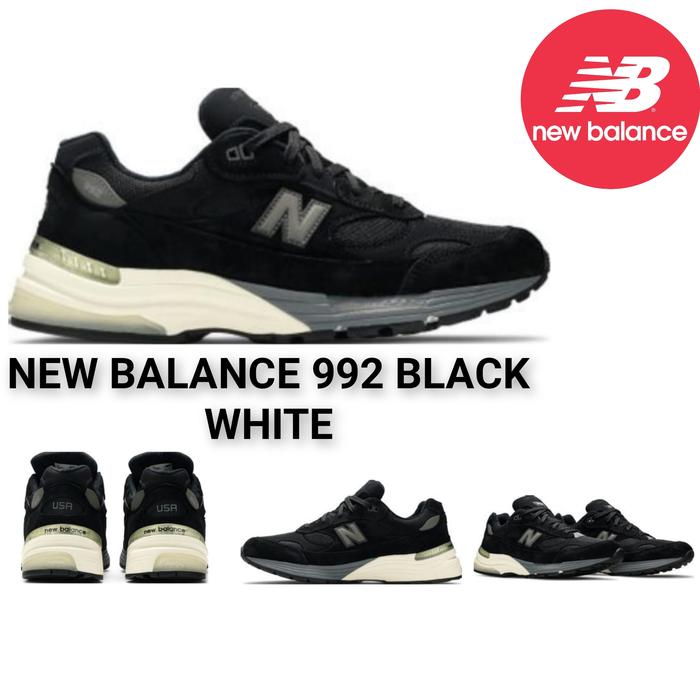 Sepatu NB New Balance 992 Black Grey Sepatu Sport Olahraga Lari Sepatu Santai Sepatu Tennis Sneaker 