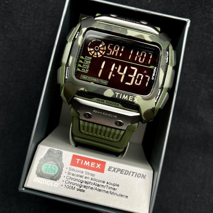 Timex Command Shock TW5M20400 Digital Dial Green Olive Rubber Strap