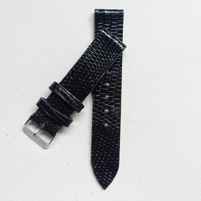 strap tali jam tangan kulit lizard black hitam 11mm 13mm 15mm