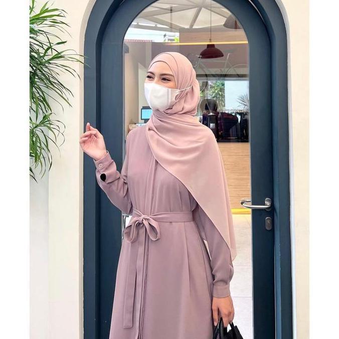 Elmiza - Kinan Dress Gamis Wanita Muslim Terbaru Premium Elegan - Bahan Premium Wollycrepe Size XS-X