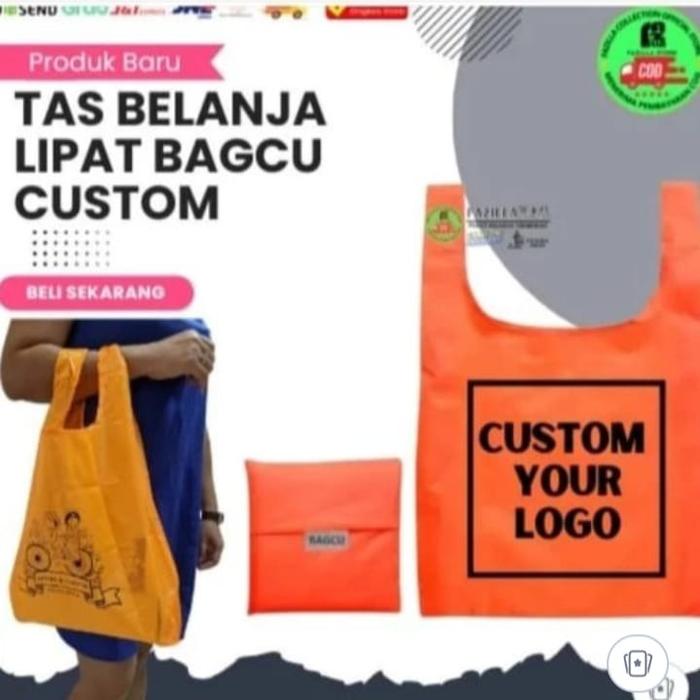 tas belanja bagcu  lipat / bag shopping bagcu  lipat custom design  polos custom semua warna