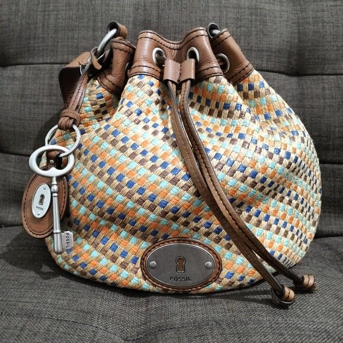 [tas Fossil] Preloved | Ori | Fossil Maddox Woven Serut| shoulder bag | (baca deskripsi) - SOLD