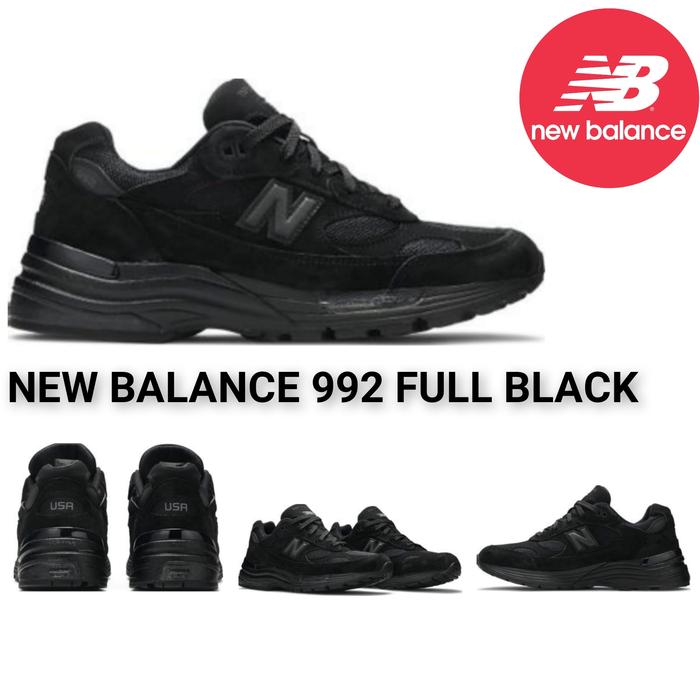 Sepatu NB New Balance 992 Triple Black Sepatu Casual Sepatu Santai Sepatu Sport Sepatu Olahraga Sepa