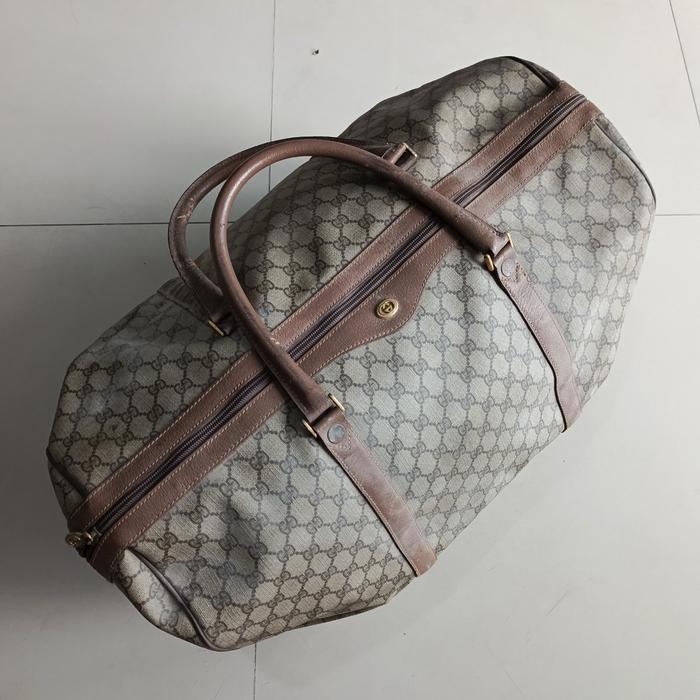 Tas Gucci authentic otentik genuine ori GG Monochrome Boston Travel Bag Preloved