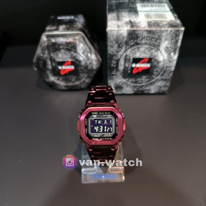 Casio Gshock GMW B5000RD-4 / GMWB5000RD-4 Red Ion Plated Bluetooth Toughsolar Ori