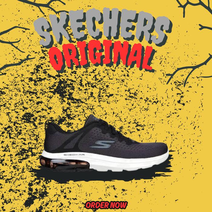 Sepatu Skechers Slip On Go Walk Air 2.0 Black Women's ( 124362/BKLB ) Original