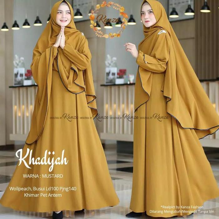 Terlaris Gamis Syari Khadijah + Kerudung Gamis Syari Gamis Lebaran Gamis Syari