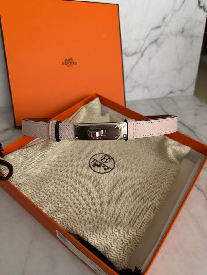 Hermes Kelly belt mauve pale epsom phw
