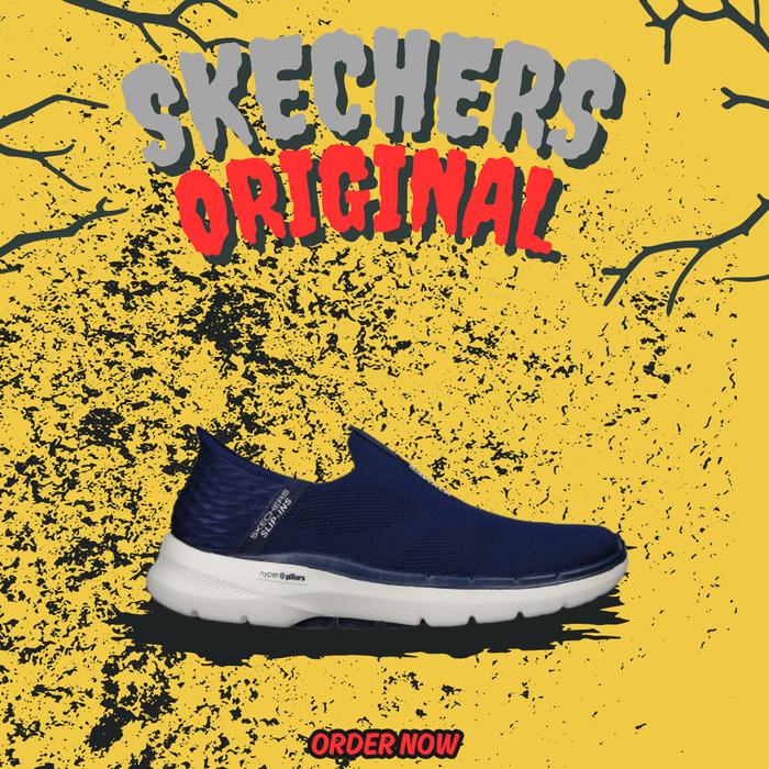 Sepatu Skechers Slip On Go Walk 6 Navy Men's ( 216278/NVY ) Original