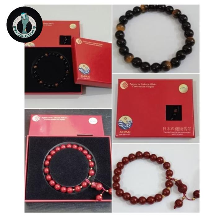 gelang giok lilac dan merah, hitam ori jepang