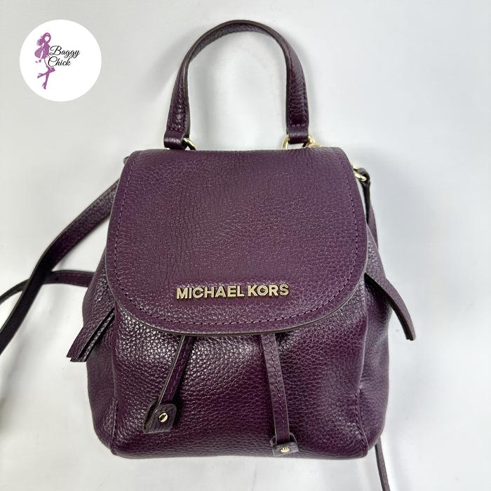 Mk Riley Small Flap Pack Crossbody Damson