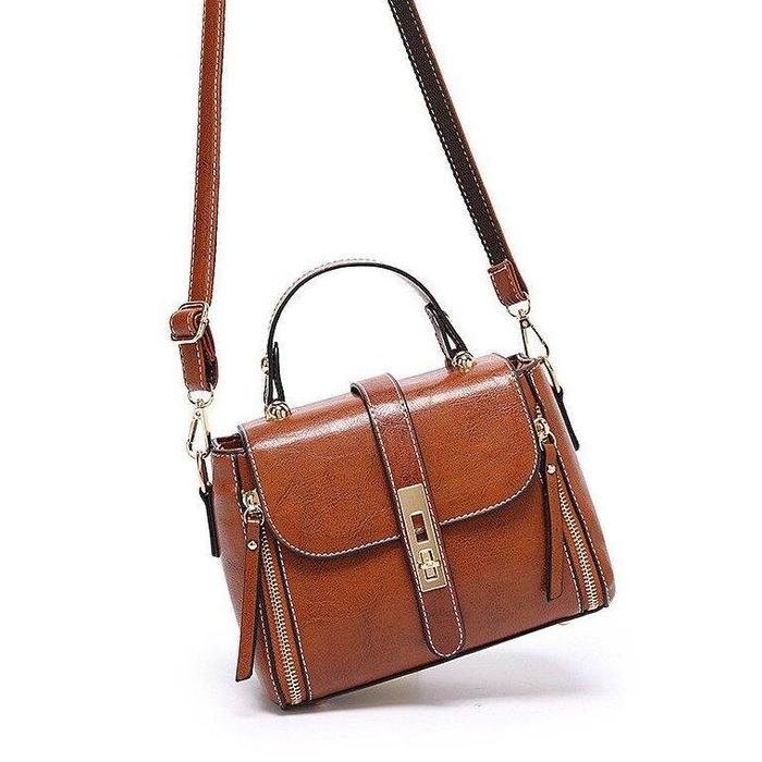 Terlaris Kgs Tas Wanita Impor Casual Stitches Anima Tassel Medium Tote Bag Coklat