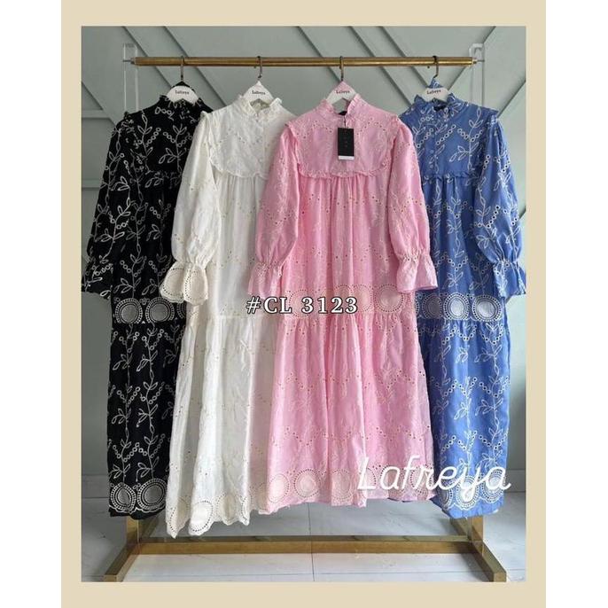 Cleome Lafreya Gamis Michi Briana Fashion Muslim Wanita  LFY Bordir Fit