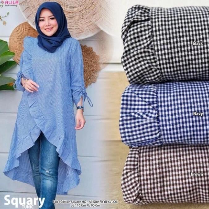 Tunik Jumbo XXXL Kotak square Katun Ori Alila SALE!!!