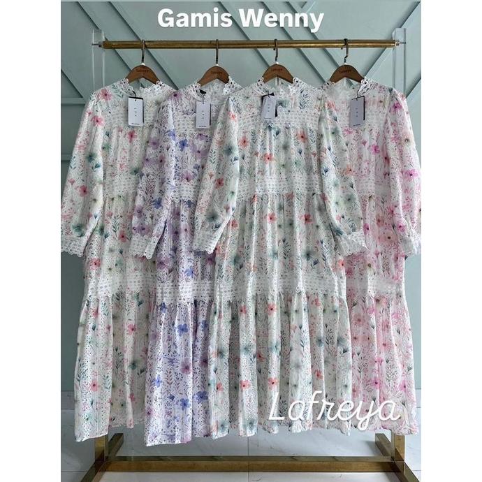 Cleome Lafreya Gamis Wenny Flora Ladin Fashion Muslim Wanita  LFY Fit Maxi