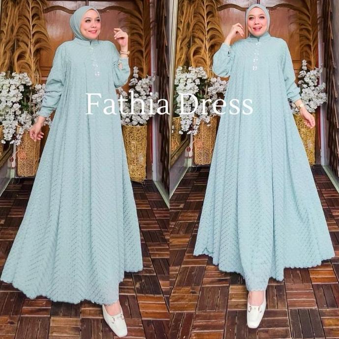 Fathia Dress By OHC dress Mewah ,formal dress busui Bordir Cantik Ceruty Gamis Menyusui Ibu Muslim