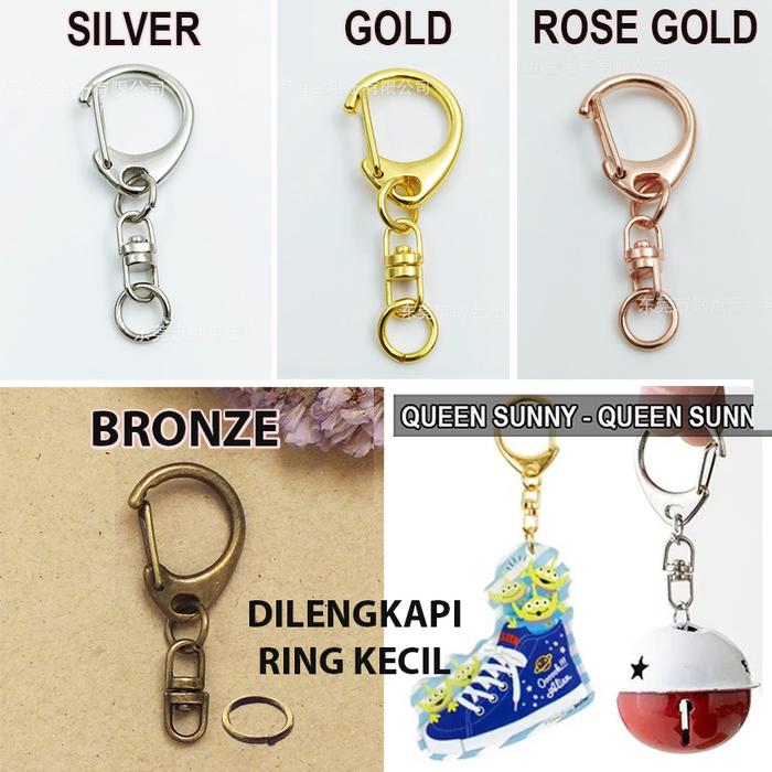 Hook Keychain Gantungan Kunci + Connector Ring O Kecil / Kokot Udang Clasp Kaitan