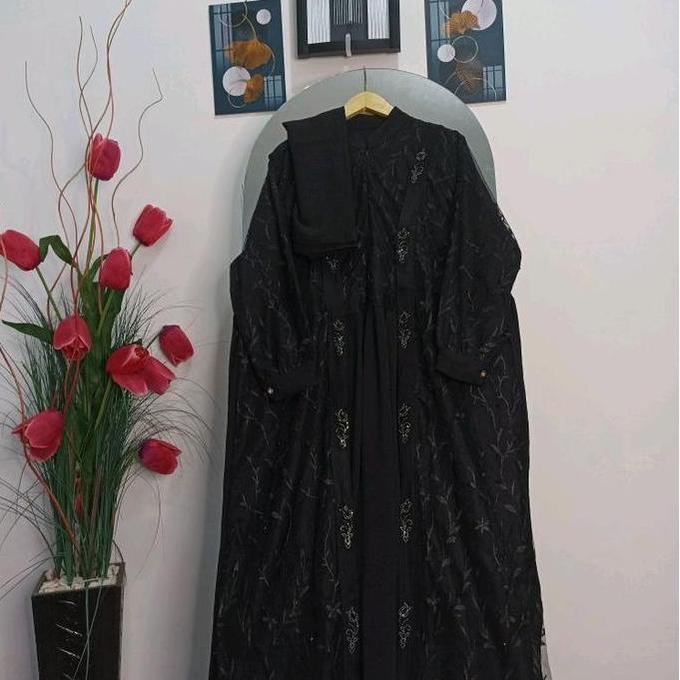 Free Hijab Nabila Dress bahan Crinkle mix Brukat mix Mote# 1393