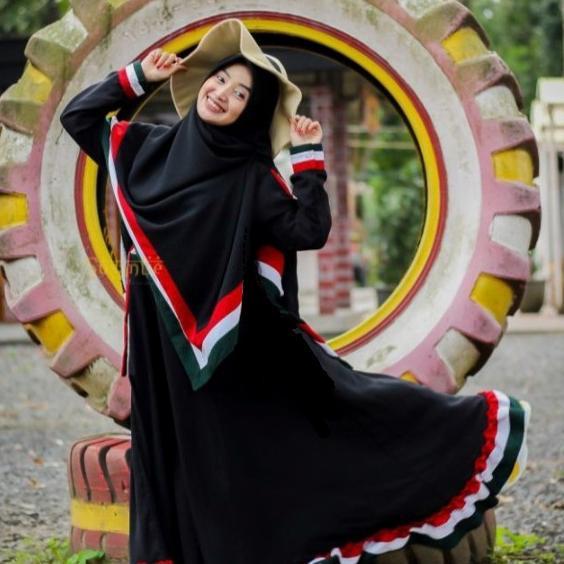 PROMO GAMIS PALESTINA+KHIMAR MODEL RUFFLE RENDA KRIWIL JUMBO JATUH SALE!!!