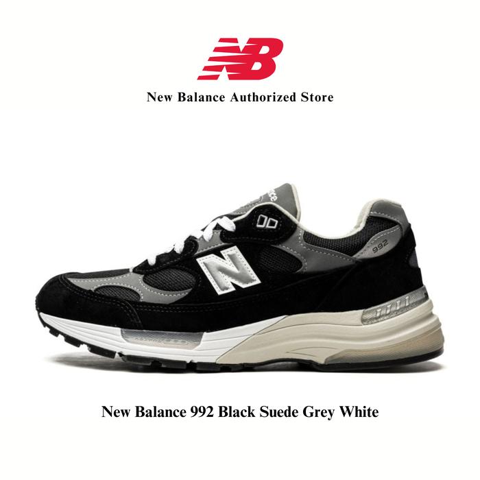 Sepatu NB New Balance 992 Black Suede Grey White