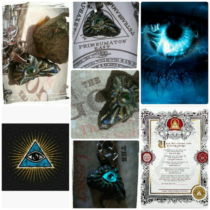 Kalung Pria Wanita Batu Akik Etnik ILLuminati Piramida Ghotik Vintage Choker Punk Rocker Bikker