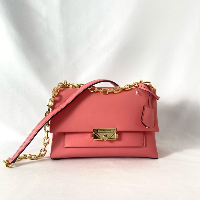 tas wanita mk cece medium flap pocket shoulder tea rose vj