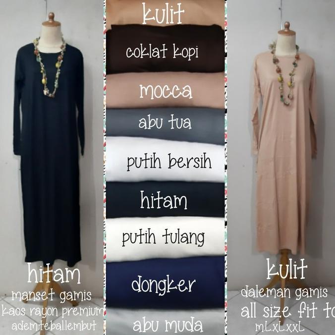 Manset gamis daleman gamis katun rayon premium hademm Putih SALE!!!