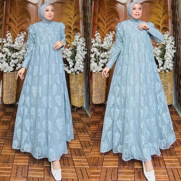 GAMIS HAIFA VOLL2 BRUKAT MAWAR COUPLE IBU DAN ANAK by OHC