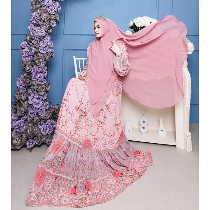 Aurora Series Set Syar’i Printing | Charissa Syar’i Gamis Mewah Muslim Syari Cantik