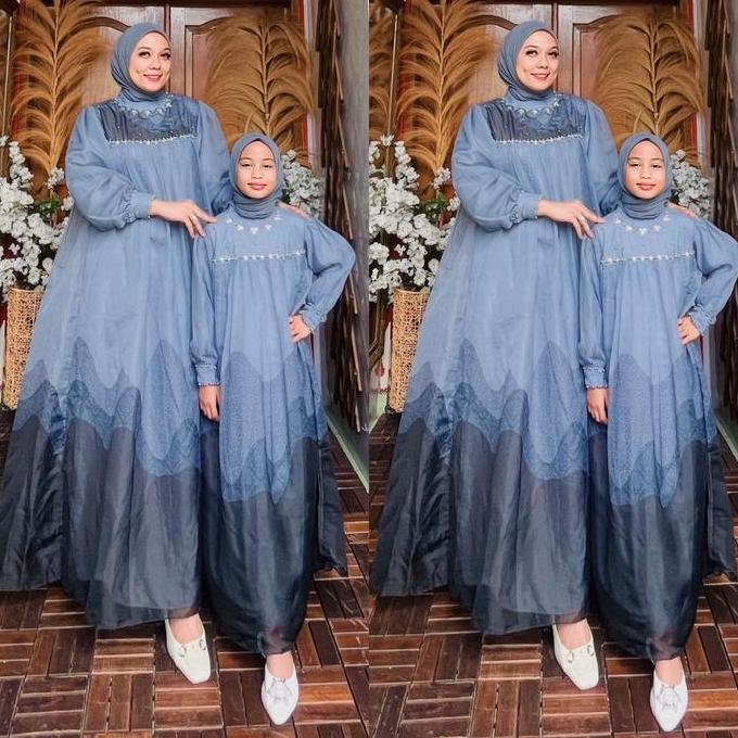 Ameera Dress Organza print by OHC bisa Couple ibu dan anak dan bisa beli dress ibu saja atau anak sa