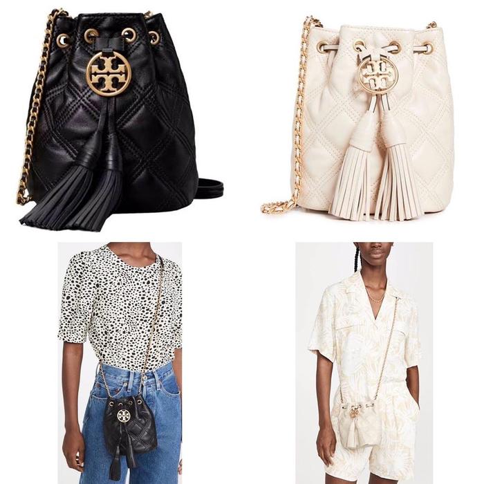 TORY BURCH FLEMING SOFT MINI STRAW BUCKET BAG ORIGINAL READY STOCK