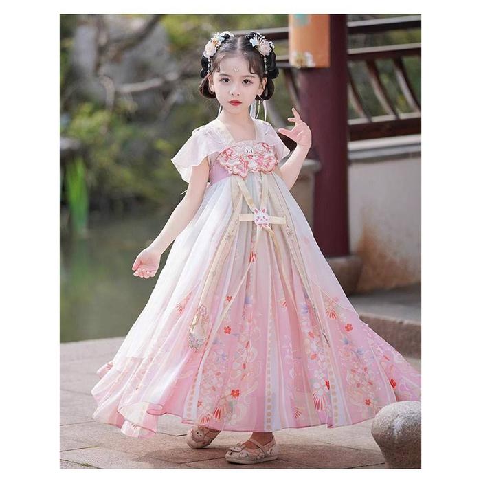 Dress Hanfu Anak Perempuan Imlek CNY Cheongsam Qibao Flying Fox