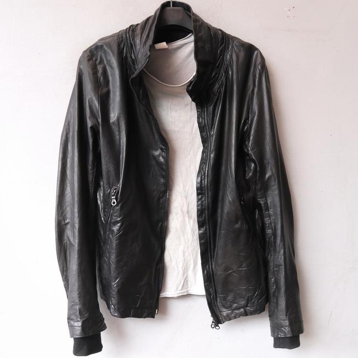 Jaket kulit asli M domba slim sanghai koko biker rider casual genuine lether jacket Pl bekas prelove
