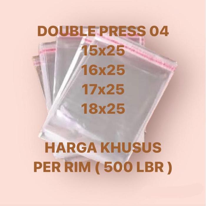 500 Pcs | 1 Rim Plastik Opp Seal 04 Kerudung Krudung Scarf Hijab 15X25 16X25 18X25