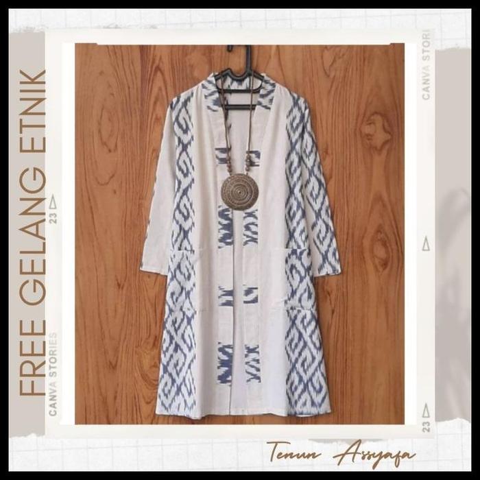 Terbaru Outer Longvest Etnik • Outer Kain Etnik • Tunik Tenun Troso Best Seller