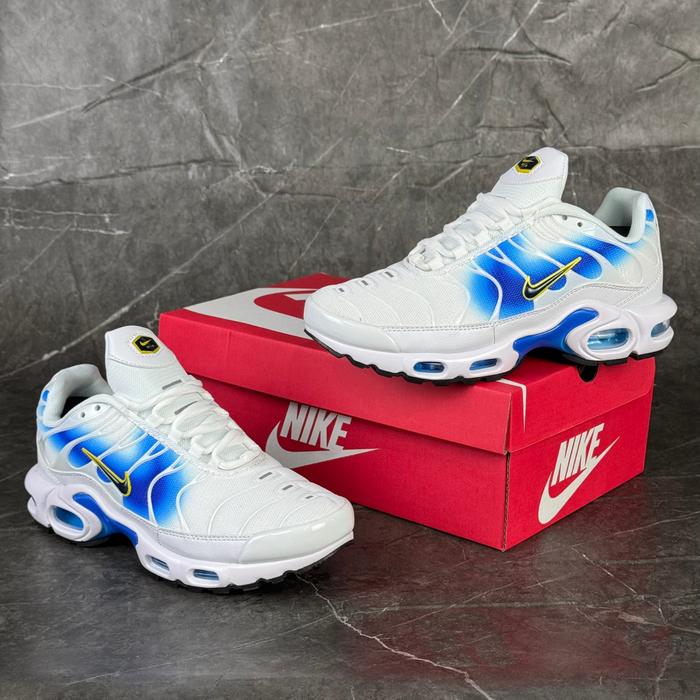 Sepatu Air Max Plus Tn Spray Paint Swoosh White Blue