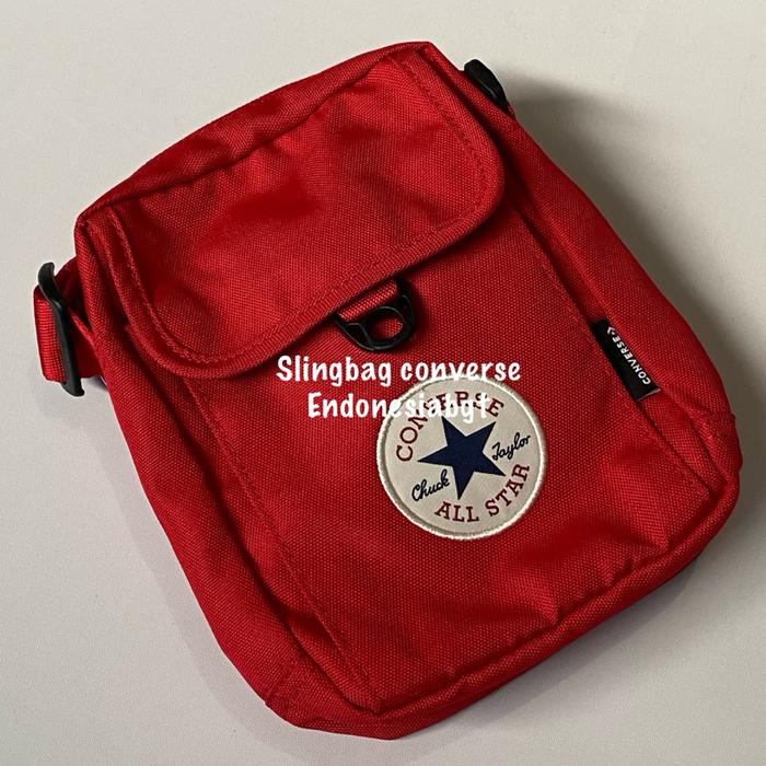 CONVERSE Tas selempang merah crossbody 2 red pria slingbag resmi