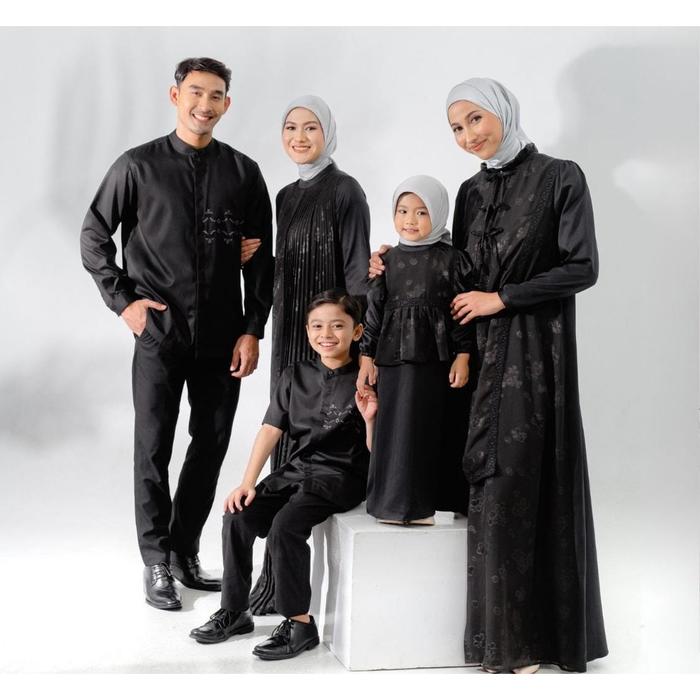 ZOYA Sarimbit 2025 Tutuwuhan Black - Fashion Muslim Set Sarimbit Keluarga Embun Dress/Edelweiss Dres