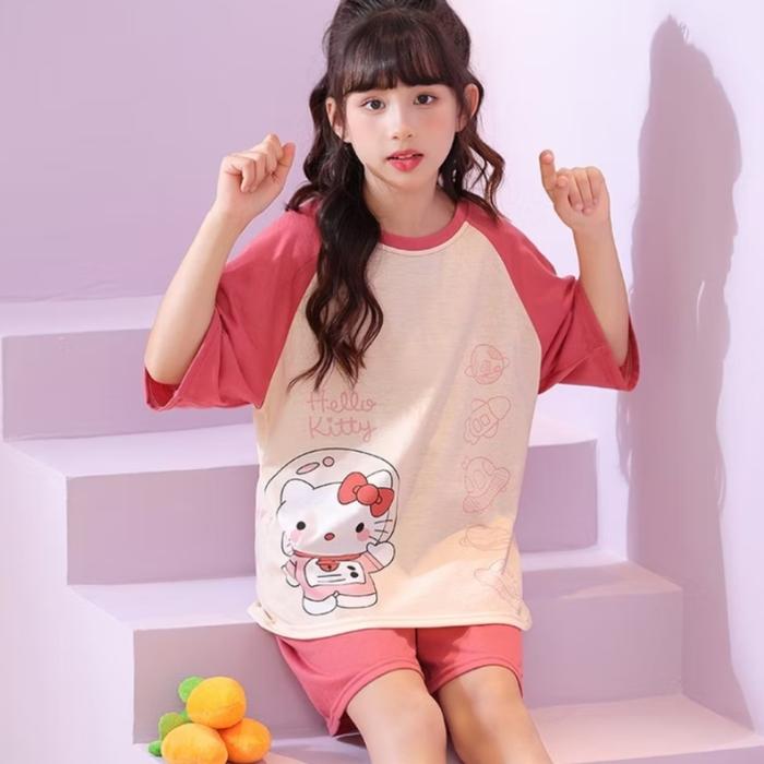 Baju tidur hello kitty anak setelan tidur anak karakter hello kitty