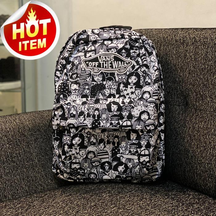 Backpack Vans Faces White | | Unisex | Tas Ransel | Tas Bahu | Tas Sekolah | Tas Punggung | Branded 