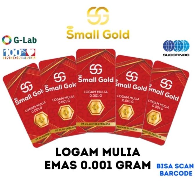 Emas Mini 0,001 Gram Small Gold Logam Mulia Kekinian Viral