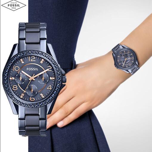 JAM TANGAN WANITA FOSSIL RILEY ES4294 CHRONOGRAPH ORIGINAL