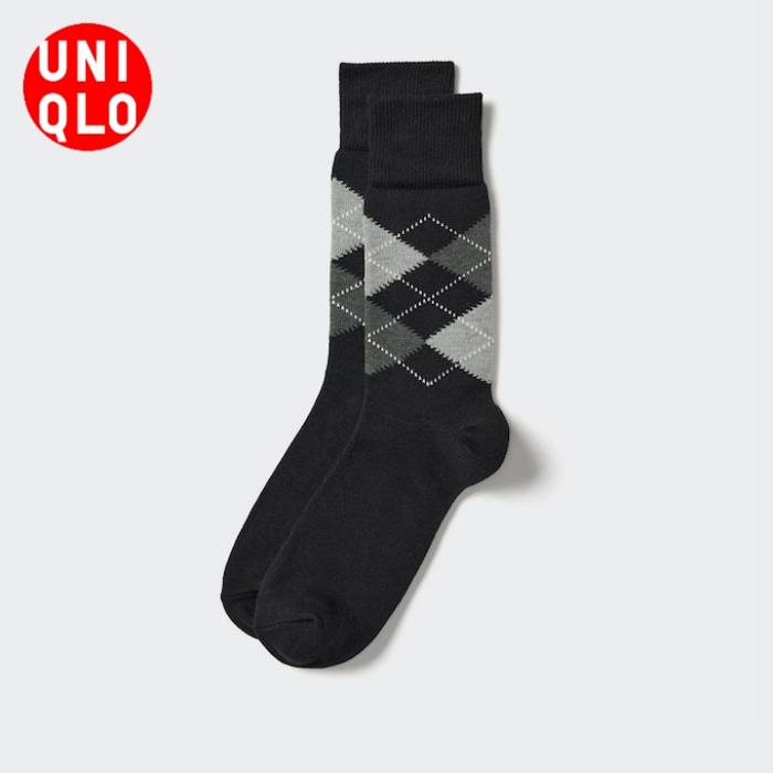 UNIQLO Kaos Kaki Argyle Anti Odor Socks Original Pria Unisex High Quality