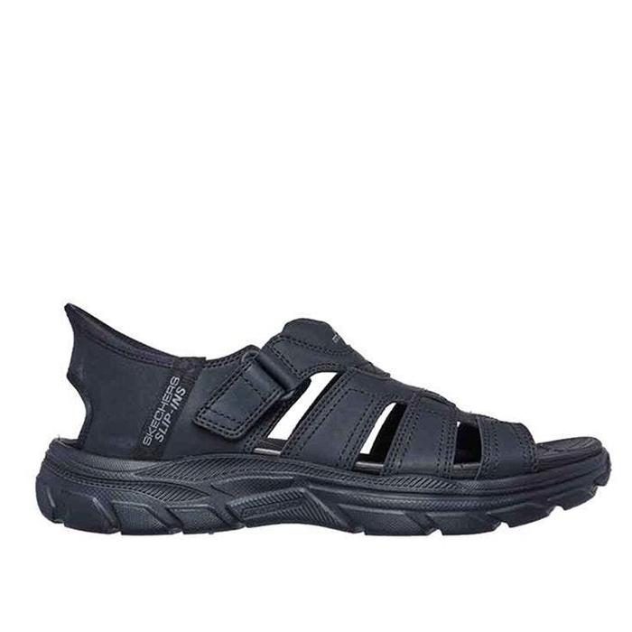 Skechers Slip-Ins Revolted Ss Pria Sandal Hitam Original dengan Heel Pillow & Tali Punggung Adjustab